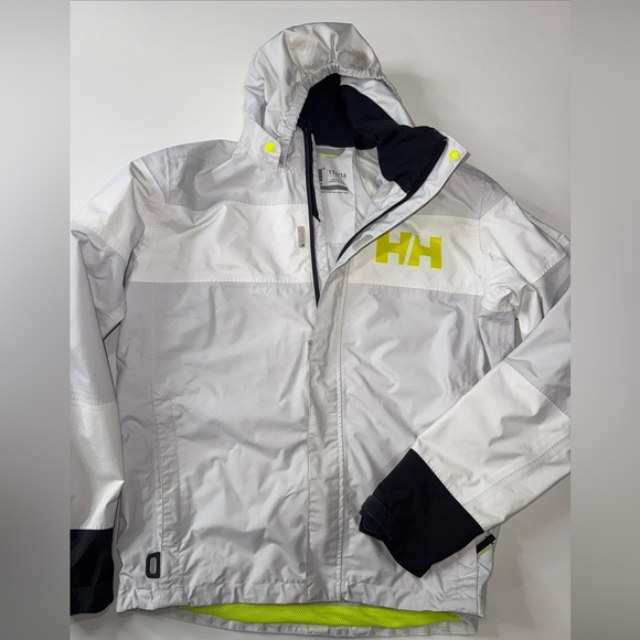 Helly Hansen Performance Light Rain Jacket Grey White Sz 176/16 A041025 - Picture 1 of 4